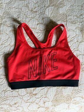 Nike Red Racerback Sports Bra with Black Hem